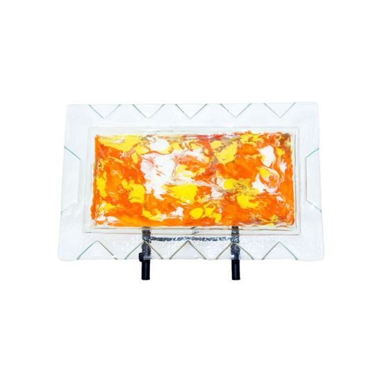 Picture of Painted Rectangular Serving Tray - Orange