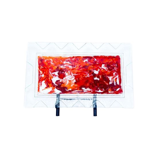 Picture of Painted Rectangular Serving Tray - Red