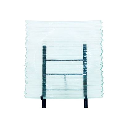 Picture of Laminated Strip glass Square Serving Plater - Clear
