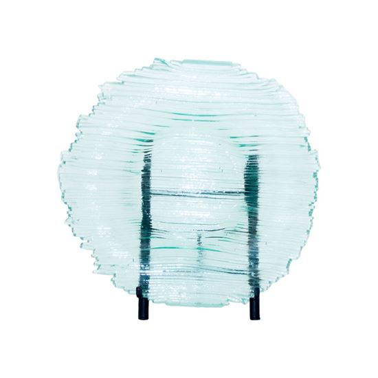 Picture of Laminated Strip glass Circular Serving Plater - Clear