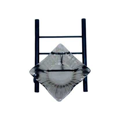 Picture of Small square Smoked Display Bowl Brown