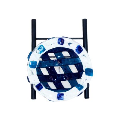Picture of Round Lattace display bowl - Blue and White