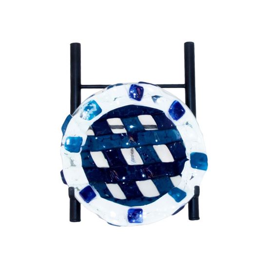Picture of Round Lattace display bowl - Blue and White