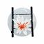 Picture of Shallow Clear Bowl with White and Orange Floral Decal