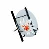 Picture of Shallow Clear Bowl with White and Orange Floral Decal