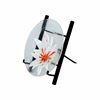 Picture of Shallow Clear Bowl with White and Orange Floral Decal