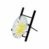Picture of Shallow Clear Bowl with White and Yellow Floral Decal