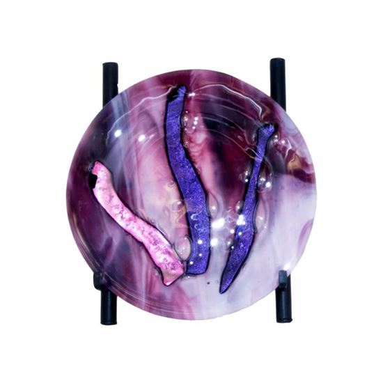 Picture of Round Purple Bowl with Dichroic Inlay