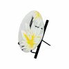 Picture of Shallow Clear Bowl with White and Yellow Floral Decal